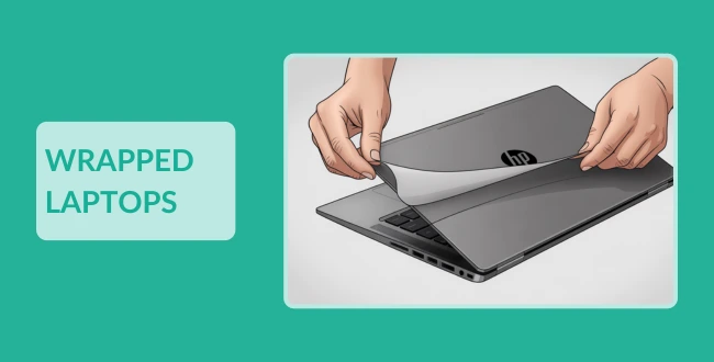 Eingewickelte Laptops