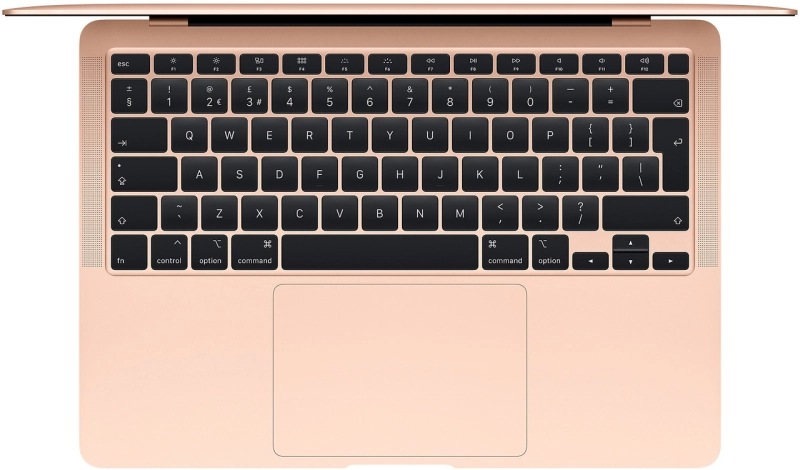 Macbook Air 13" - Apple M1 8-core - Apple 7-core GPU - 8GB Ram - SSD 256GB - 2020 - Gold - Duits toetsenbord